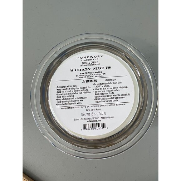 Amazon.com: HomeWorx by SLATKIN + CO. Candle- 8 Crazy Nights  HomeWorx by Slatkin and Co 8 Crazy Nights Scented Candle 4 Wick 18oz NEW